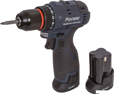 Дрель-шуруповерт Pioneer Tools CD-E1602BL-12C (с 2-мя АКБ, кейс)