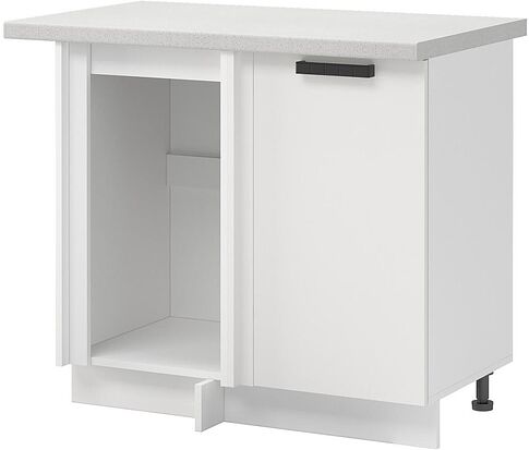 Шкаф напольный Mio Tesoro Пасадена ШНУ 1000-М (белый/белый бриллиант)