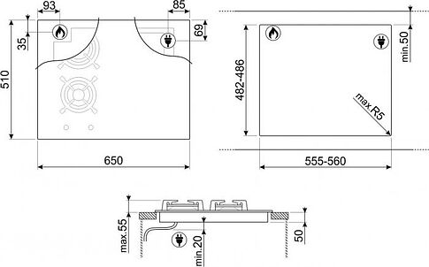 Варочная панель Smeg PM3643D