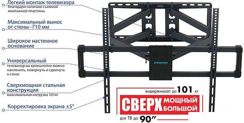 Кронштейн Kromax ATLANTIS-75 (черный)