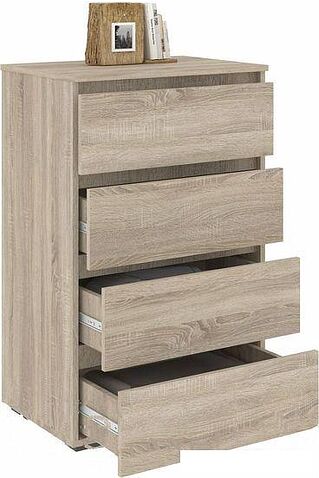 Комод Кортекс-мебель Бари 60 4ш (дуб сонома/дуб сонома/дуб сонома)