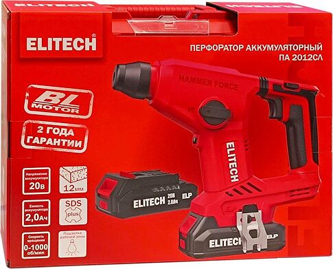Перфоратор ELITECH ПА 2012СЛ (с 2-мя АКБ, кейс)