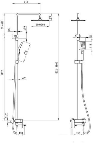 Душевая система Deante Alpinia NAC 01AM