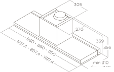Кухонная вытяжка Elica Lever IX/A/86 PRF0160152
