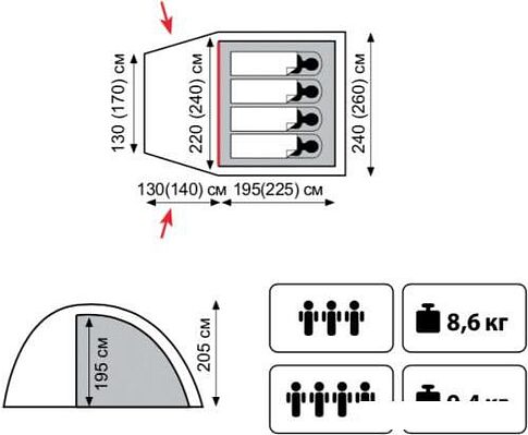 Палатка TRAMP Bell 3 v2