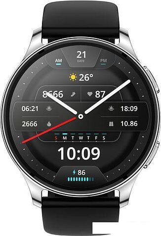 Умные часы Amazfit POP 3R (серебристый, с силиконовым ремешком)