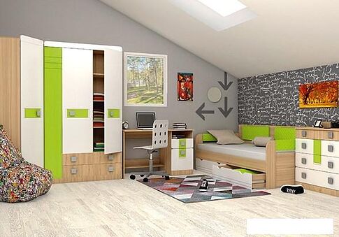 Комод Аквилон Стиль №9.1 (туя светлая-лайм)