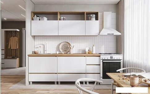 Готовая кухня Стендмебель Хелен 2.0 (белый шагрень/дуб крафт золотой)