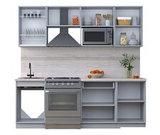 Готовая кухня Интерлиния Тренд 2.2В (океан/океан/дуб бунратти)