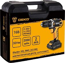 Дрель-шуруповерт Deko Sharker 16V 083-1108 (с 2-мя АКБ, кейс) Дрель-шуруповерт Deko Sharker 16V 083-1108 (с 2-мя АКБ, кейс)