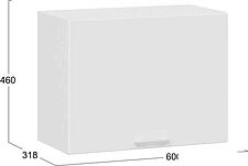 Шкаф навесной Трия Габриэлла 1ВВ6Г с одной откидной дверью (белый/сноу)