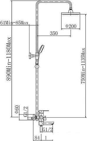 Душевая система Fashun A52401-1