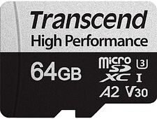 Карта памяти Transcend microSDXC 330S 64GB (с адаптером)