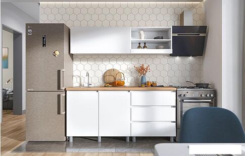 Готовая кухня Стендмебель Хелен 1.7 (белый)