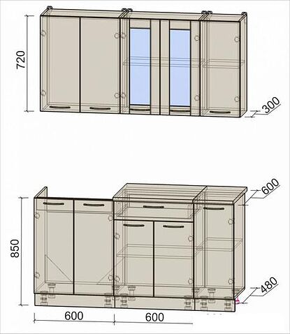 Готовая кухня Интерлиния Мила 15 (белый платинум/белый платинум глянец/дуб бунратти)