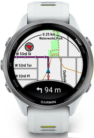 Умные часы Garmin Forerunner 970 47 мм (белый/зеленый)