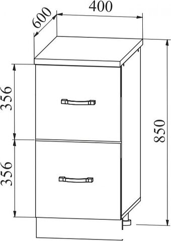 Шкаф напольный ДСВ Тренто СК2 400 (серый/белый)