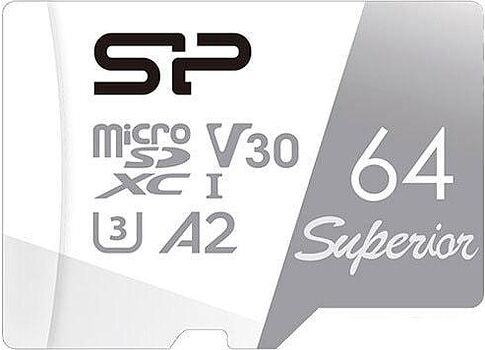 Карта памяти Silicon-Power Superior microSDXC SP064GBSTXDA2V20SP 64GB (с адаптером)