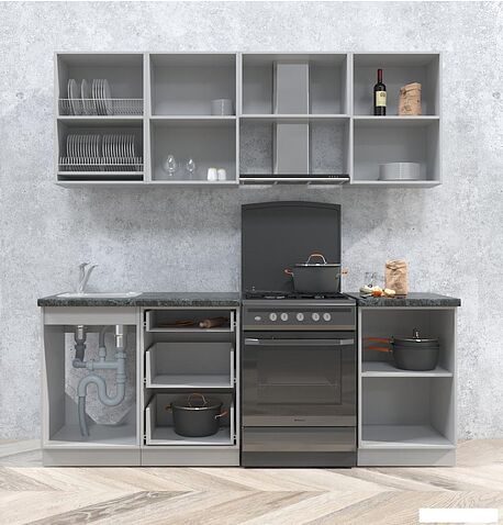 Кухонный модуль Интерлиния Мила Матте 2.1 Б (керамика/керамика/опал светлый)