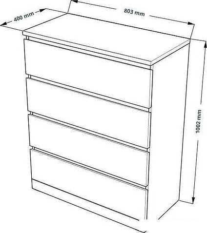 Комод Mio Tesoro Варма 4 (шпон дуб, беленый)