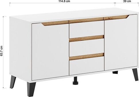 Тумба ЭлиГард Eyva RTV 2D3S (белый)