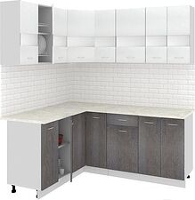 Угловая кухня Кортекс-мебель Корнелия Экстра 1.5x1.9м (белый/береза/марсель) Угловая кухня Кортекс-мебель Корнелия Экстра 1.5x1.9м (белый/береза/марсель)