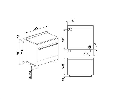 Кухонная плита Smeg C9GMX2
