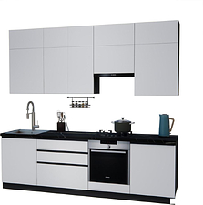 Готовая кухня ВерсоМебель Эко Премиум 2.6 (белый фасадный/ст. тунис)