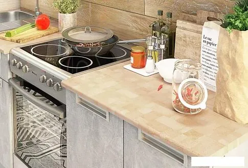 Готовая кухня Stolline Денвер СТЛ.385.00 (белый/бетон)