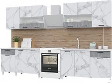 Готовая кухня Горизонт Trend 2600 (мрамор арктик/бетон грей) Готовая кухня Горизонт Trend 2600 (мрамор арктик/бетон грей)