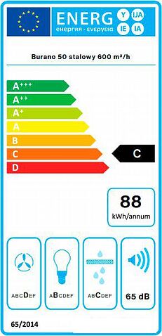 Кухонная вытяжка Falmec Burano 50 600 м3/ч (нержавеющая сталь)