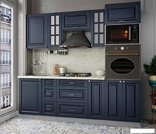 Готовая кухня Интерлиния Мила Деко 2.3 (индиго/индиго/опал светлый) Готовая кухня Интерлиния Мила Деко 2.3 (индиго/индиго/опал светлый)