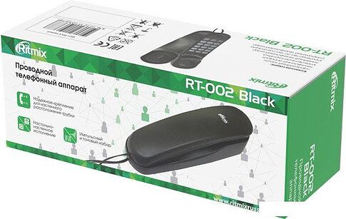 Проводной телефон Ritmix RT-002 (черный)