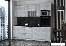 Готовая кухня Интерлиния Мила Лайт 2.4 ВТ (бетон/бетон/кастилло темный)