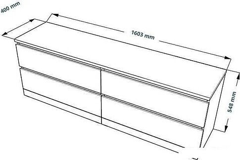 Комод Mio Tesoro Варма 4Д (шпон ясень, черный)