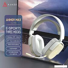 Наушники Ajazz AHM09 Max (белый/серый)