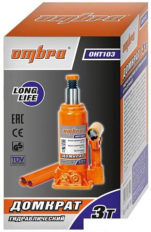 Бутылочный домкрат Ombra OHT103 3т