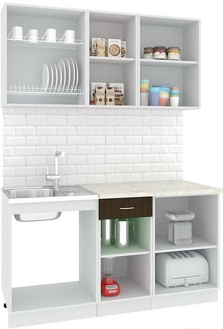 Кухня Кортекс-мебель Корнелия Экстра 1.5м (дуб сонома/королевский опал)