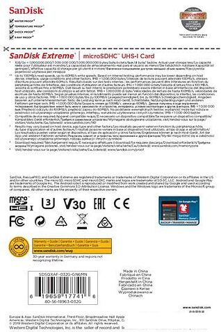 Карта памяти SanDisk Extreme microSDHC SDSQXAF-032G-GN6MN 32GB