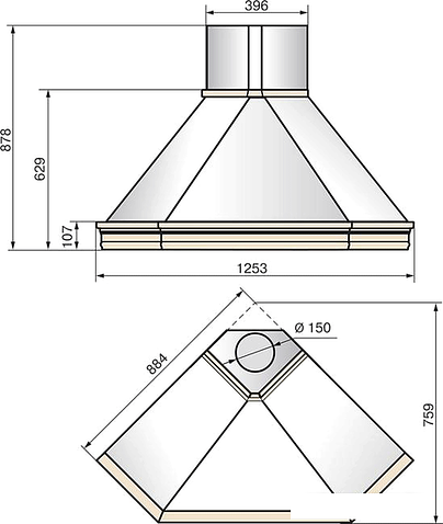Кухонная вытяжка Elikor Форест 90П-650-П3Д (бежевый/дуб неокрашенный)