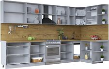 Готовая кухня Интерлиния Тренд 1.5x3.5 правая (океан/океан/дуб бунратти)