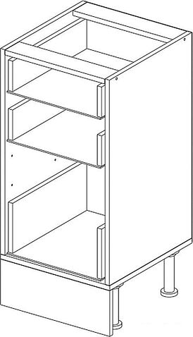 Шкаф напольный Горизонт Принцесса 60 3 ящика (мурено)