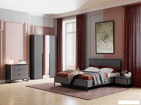 Тумба Мебельград Нора с ящиком (металл бруклин/графит)