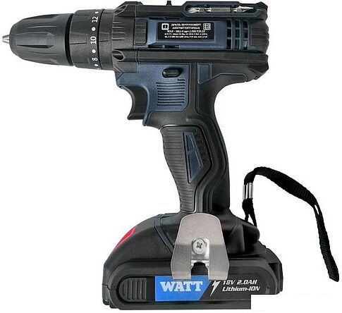 Ударная дрель-шуруповерт WATT WAS-18Li-3 1.018.Y29.23 (с 2-мя АКБ, кейс)