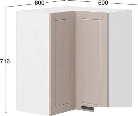 Шкаф навесной Трия Лорас 1В6УП (белый/холст латте)