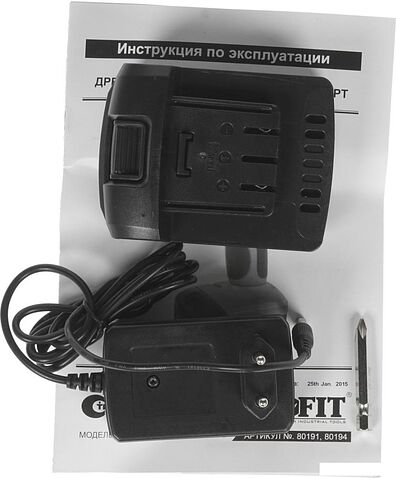 Дрель-шуруповерт FIT 80194 (с 2-мя АКБ, кейс)