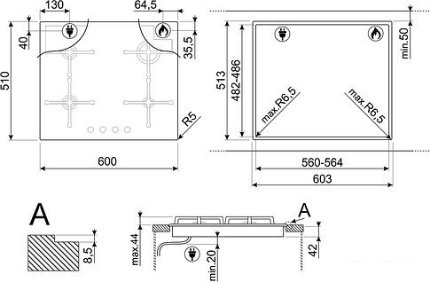 Варочная панель Smeg PV864PO