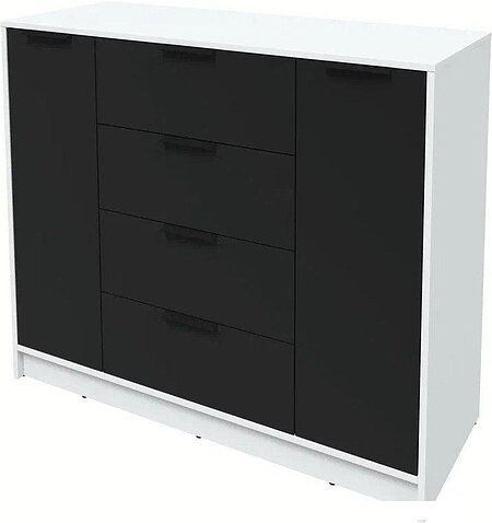 Тумба Интерлиния Концепт КТ-Т120 (черный/белый платинум)