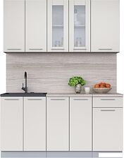 Готовая кухня Интерлиния Мила 16-60 (персидский жемчуг/персидский жемчуг/травертин серый)