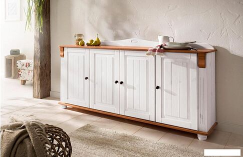 Тумба Диприз Adele 4 дв Д.1302.1 (белый воск/черри)